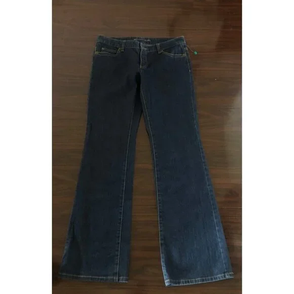 Michael Kors Womens Jeans Dark Wash Size 6 Brown Stitching - Picture 3 of 11